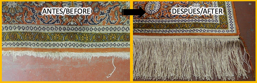 RESTAURACION DE ALFOMBRA PERSA Y ORIENTAL DE FLECOS DAÑADOS